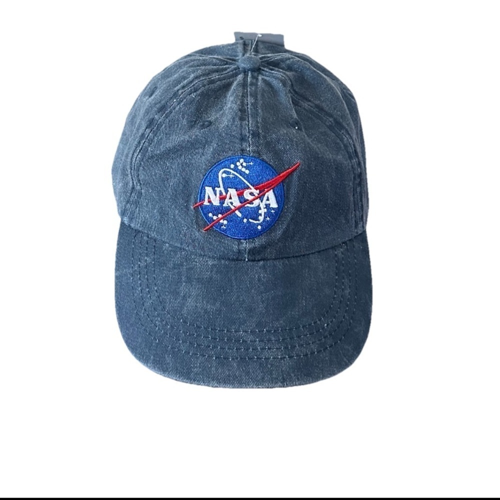 NWT NASA Embroidered Pigment Dyed Cap washed denim adjustable
